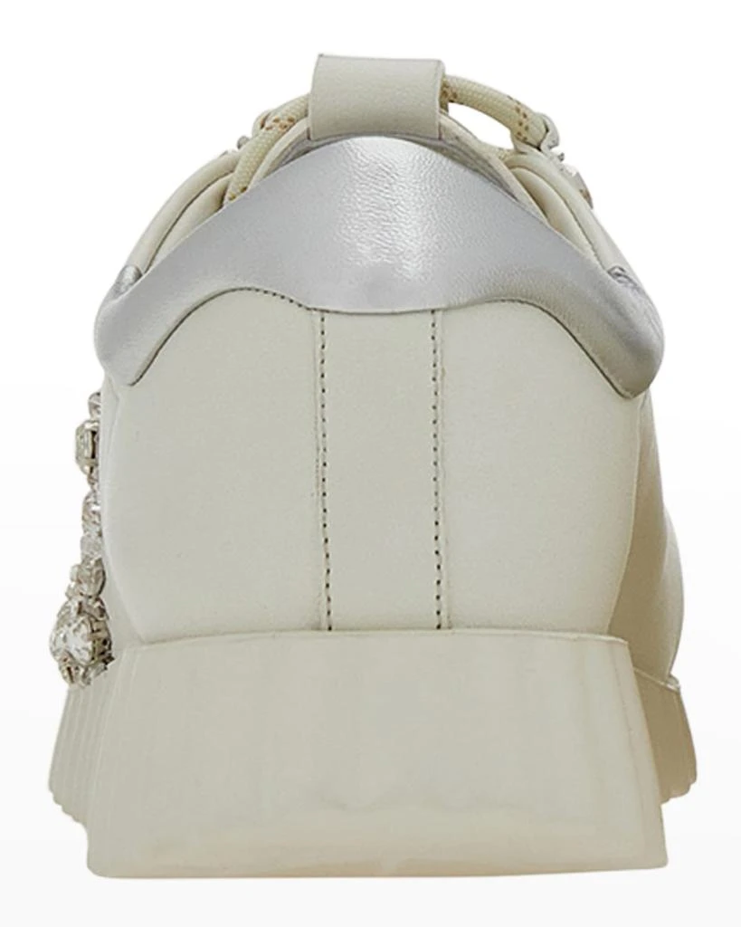 商品Salvatore Ferragamo|Ninfa Crystal Gancino Leather Sneakers,价格¥5161,第3张图片详细描述