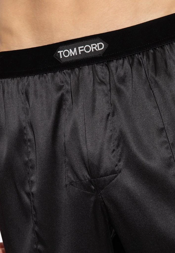 商品Tom Ford|Logo-Waistband Stretch Silk Pajama Pants,价格¥6490,第4张图片详细描述