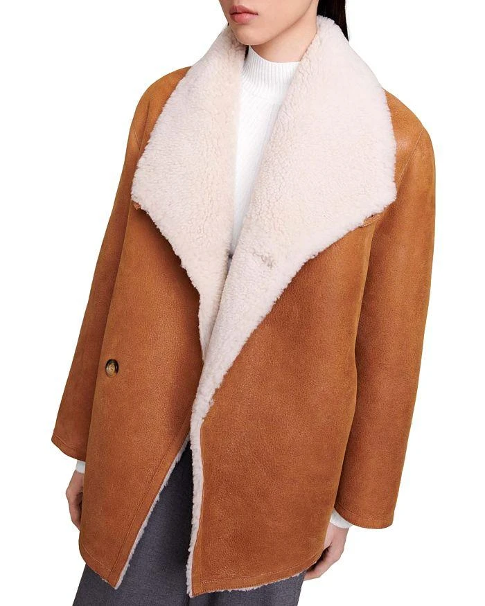 商品Maje|Galezoe Reversible Shearling Coat,价格¥11995,第3张图片详细描述