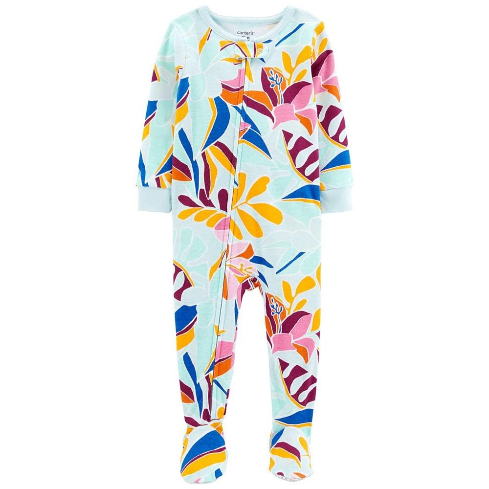 商品Carter's|Toddler Girls Floral Snug Fit Footie Long Sleeved Pajama,价格¥76,第1张图片