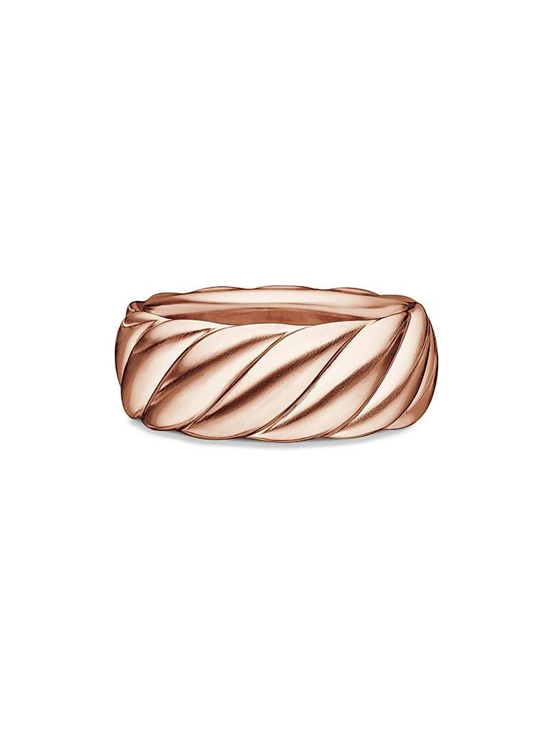 商品David Yurman|Sculpted Cable Contour Band Ring in 18K Rose Gold, 9MM,价格¥33195,第1张图片