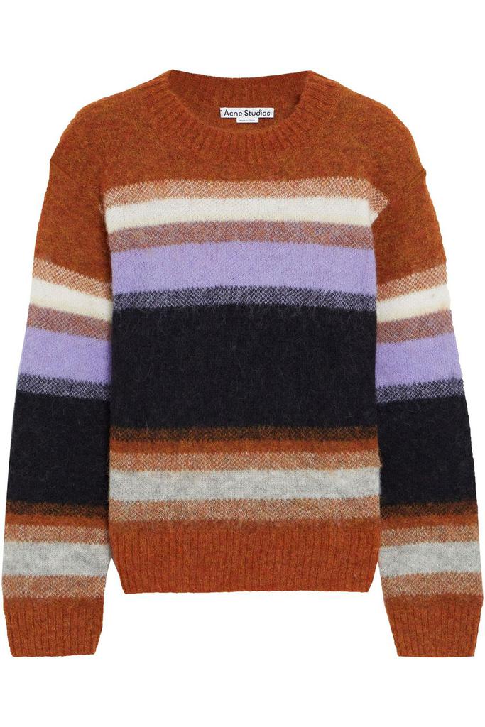 Striped brushed knitted sweater商品第1张图片规格展示