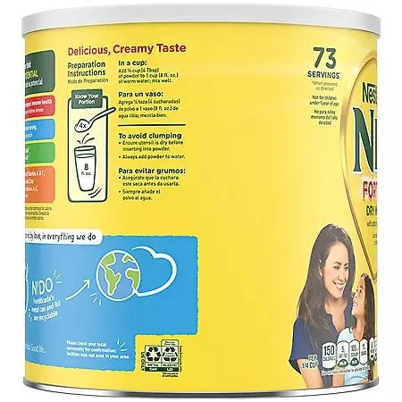 商品Nestle|Nestle NIDO Fortificada Dry Whole Milk Powder (4.85 lb.),价格¥193,第5张图片详细描述