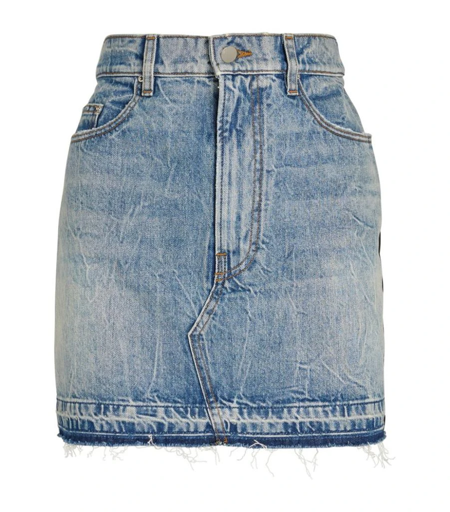 商品AMIRI|Denim Leather-Trim Mini Skirt,价格¥7857,第1张图片