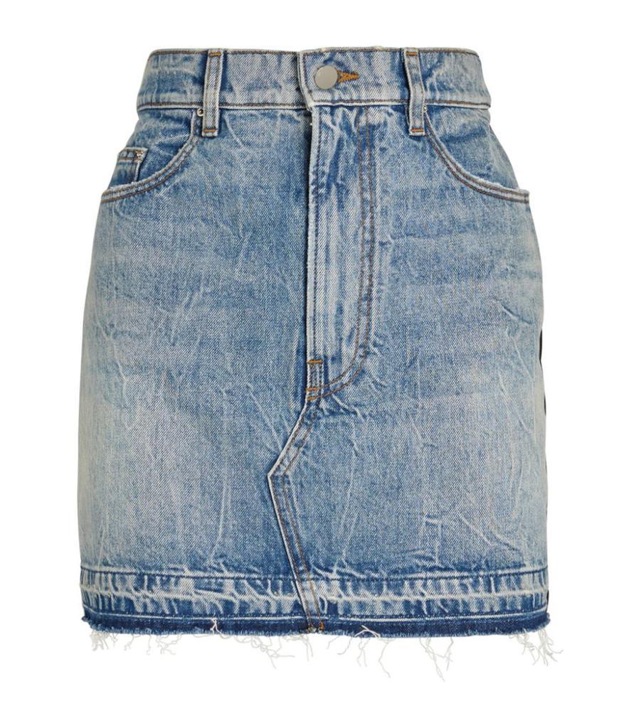 商品AMIRI|Denim Leather-Trim Mini Skirt,价格¥7237,第1张图片