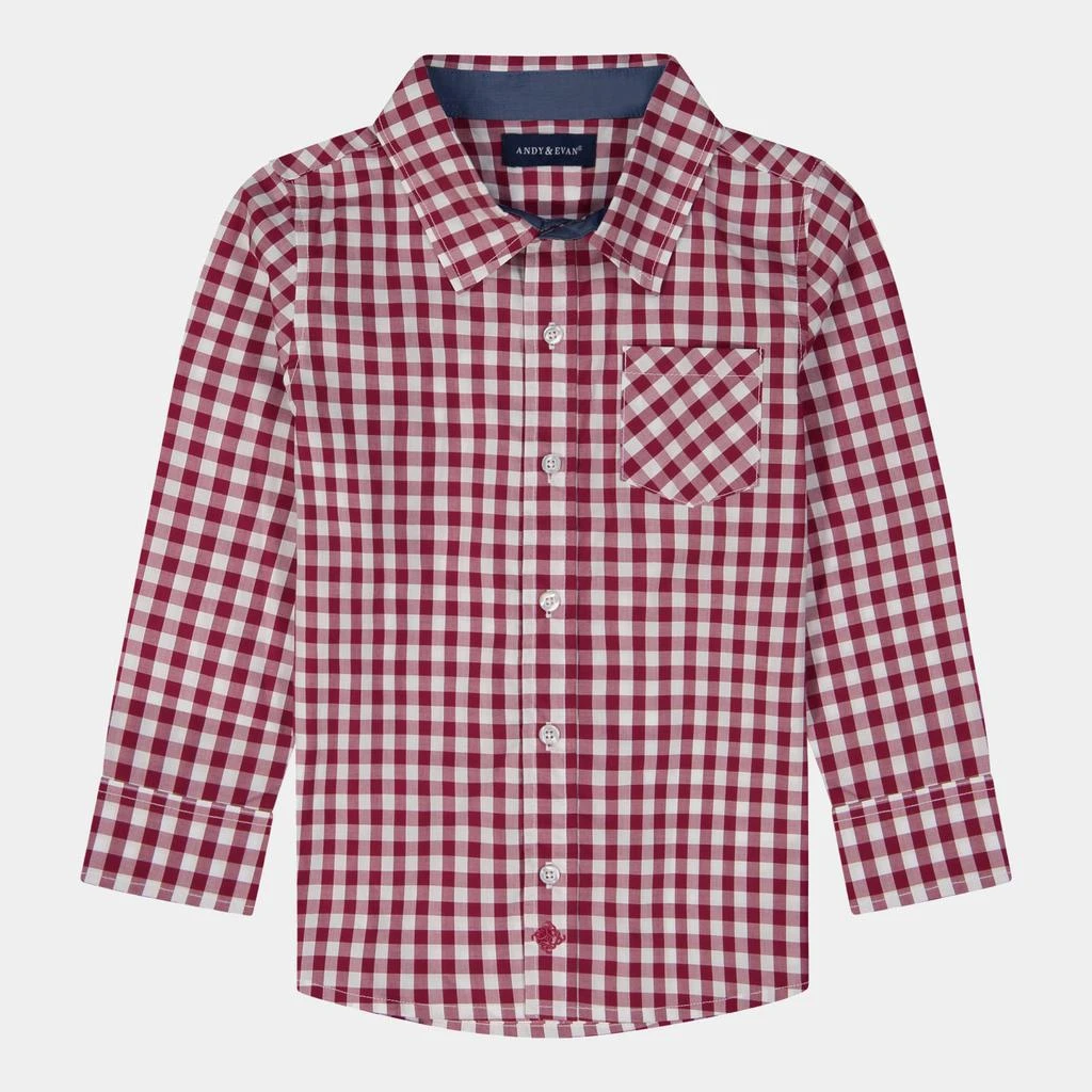 商品Andy & Evan|Boys Gingham Button Down Shirt,价格¥77,第1张图片