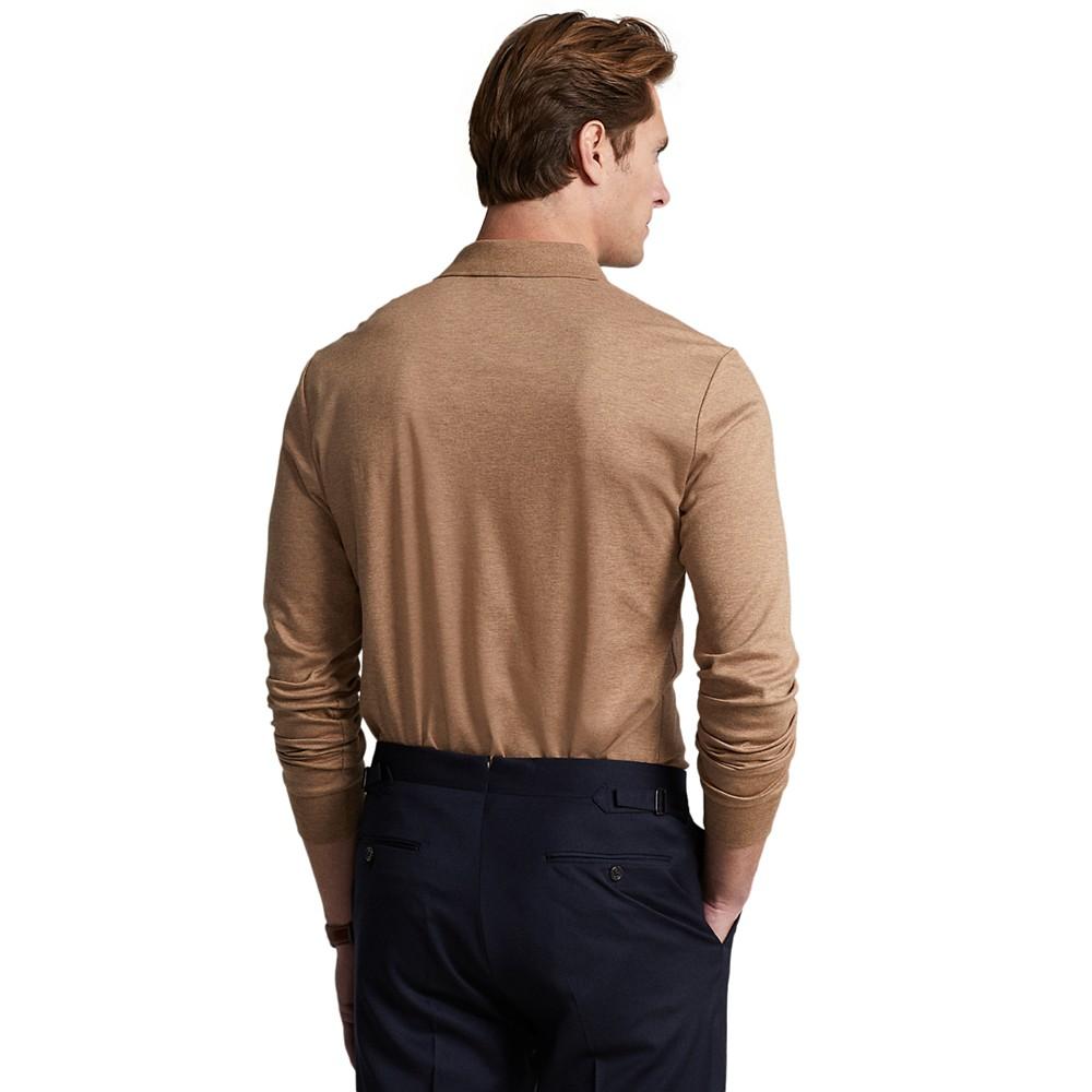 男士经典版型长袖柔软棉质 Polo 衫商品第4张图片规格展示