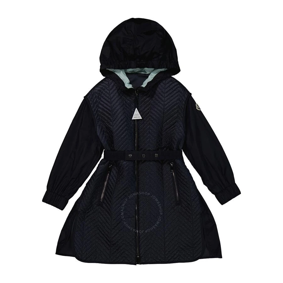 商品Moncler|Kids Navy Seldana Belted Hooded Coat,价格¥1905,第1张图片