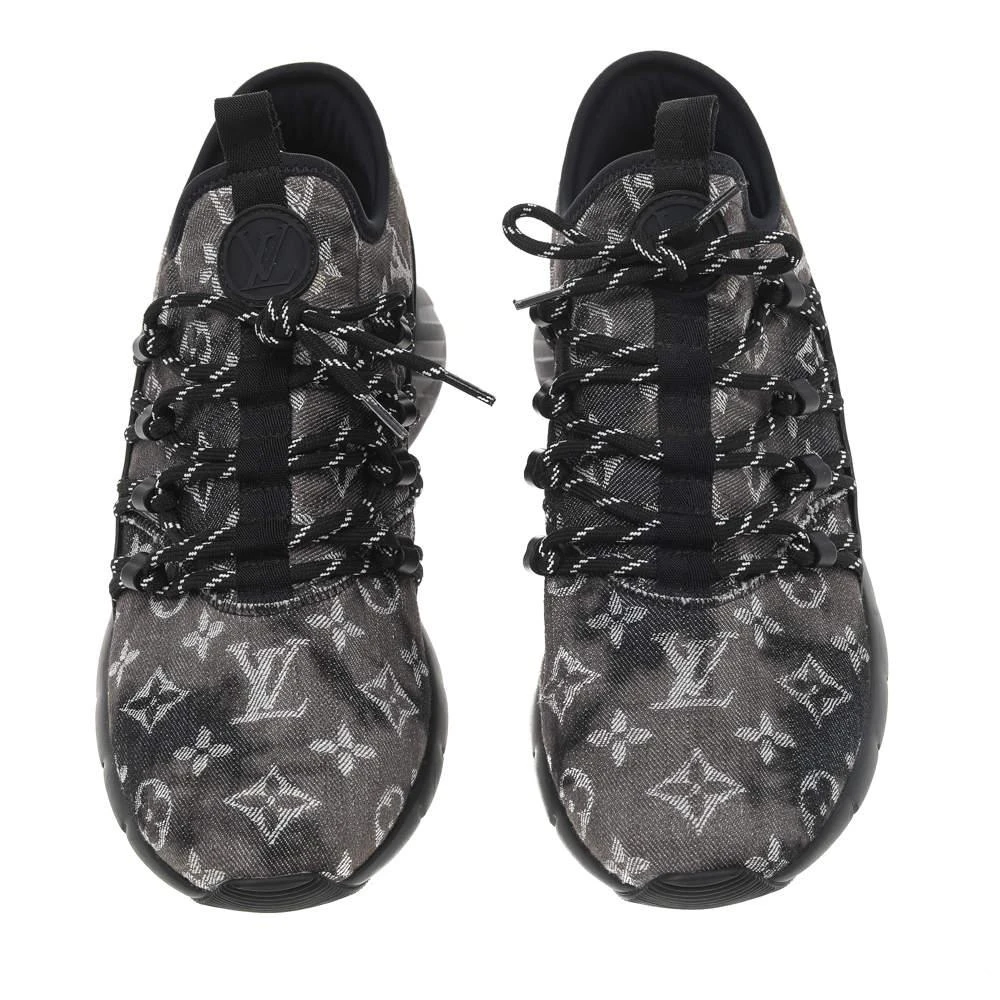 商品[二手商品] Louis Vuitton|Louis Vuitton Black Monogram Tie Dye Denim Fastlane Sneakers Size 40,价格¥3123,第3张图片详细描述