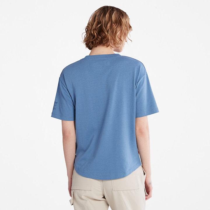 T-Shirt with Tencel™ x Refibra™ Technology for Women in Blue商品第2张图片规格展示