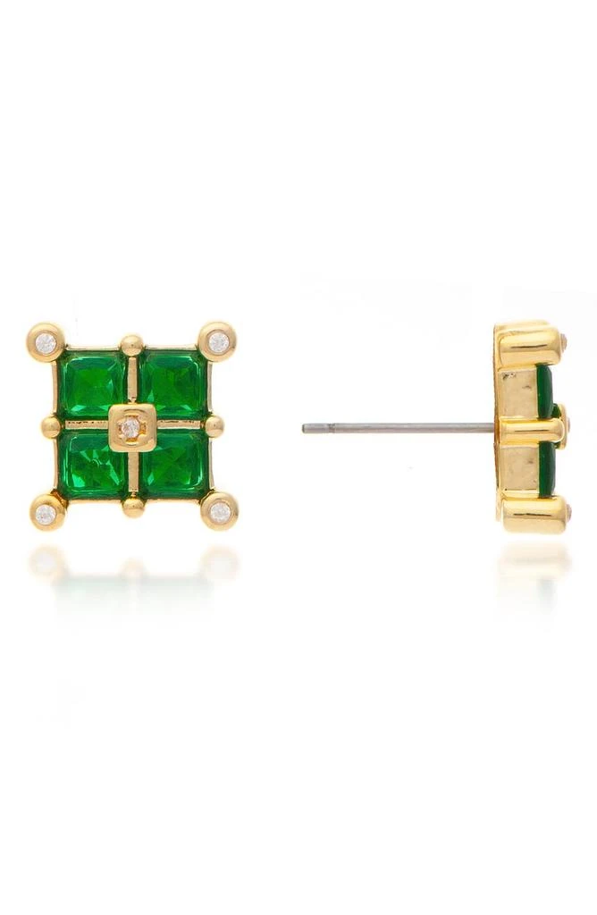 商品Rivka Friedman|18K Yellow Gold Clad Crystal Cluster Square Stud Earrings,价格¥413,第1张图片