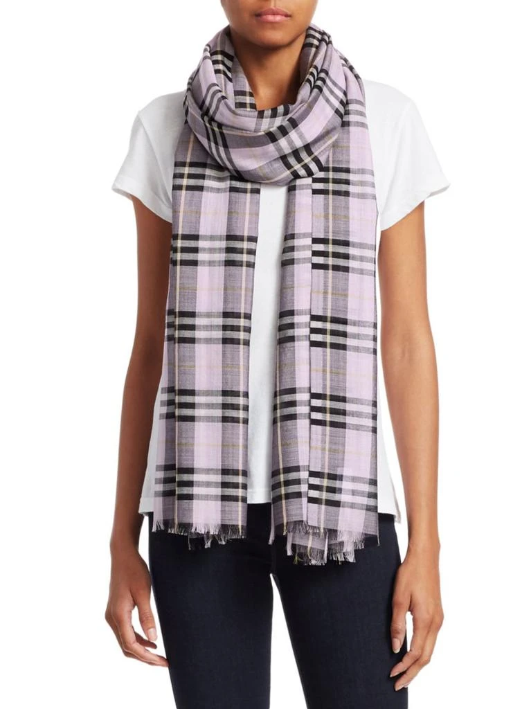 商品Burberry|Sheer Check Scarf,价格¥2904,第1张图片