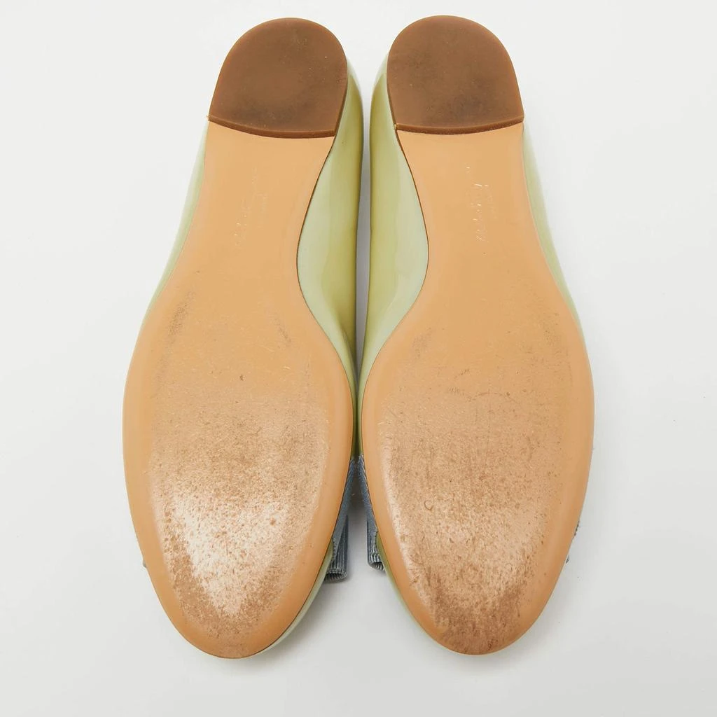 Salvatore Ferragamo Green Patent Leather Bow Varina Ballet Flats Size 38 商品