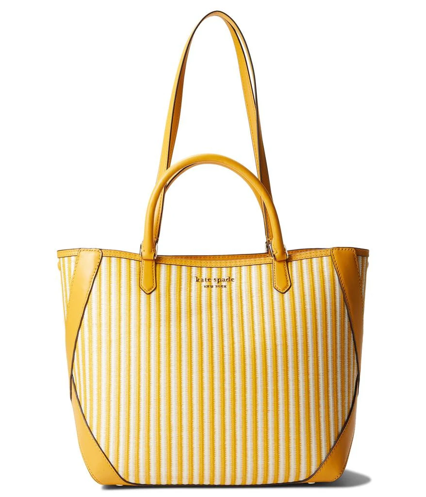 商品Kate Spade|Buddie Striped Straw Small Tote,价格¥1071,第1张图片