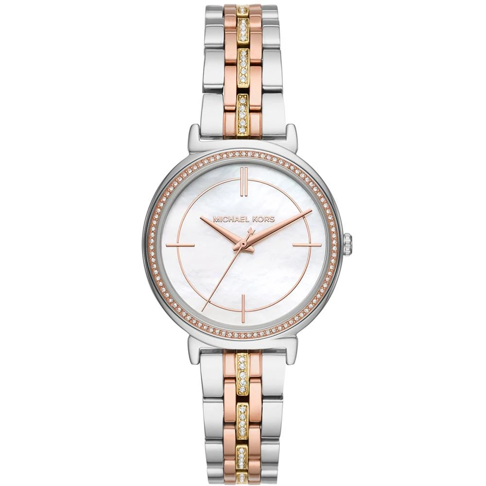 商品Michael Kors|Women's Cinthia Tri-Tone Stainless Steel Bracelet Watch 33mm,价格¥1452,第1张图片