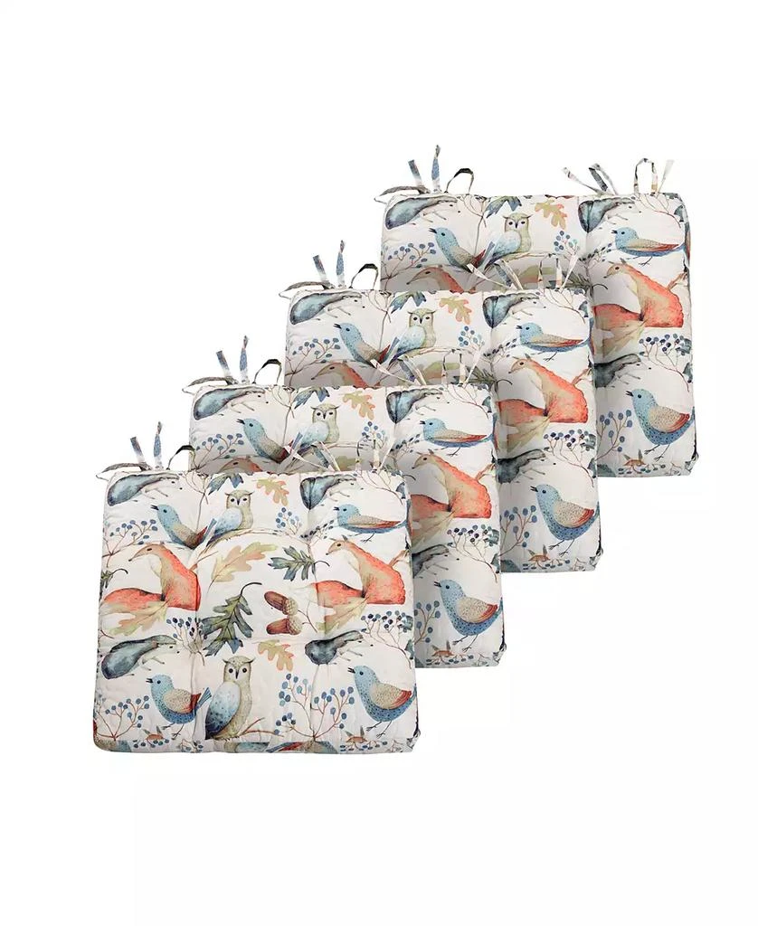 商品Greenland Home Fashions|Willow Triple-Cushioned 4 Piece Chair Pad Set, 18" x 18" x 4",价格¥669,第1张图片