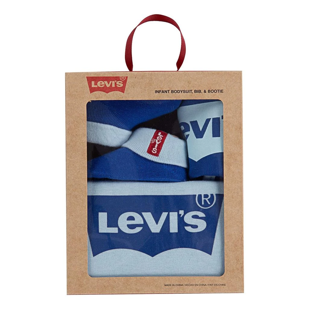 商品Levi's|Levi's Baby Girls' Bodysuit, Bib and Booties 3-Piece Gift Box Set,价格¥179,第2张图片详细描述