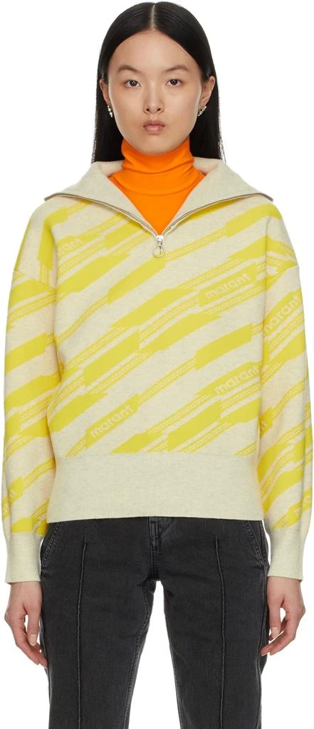 商品Isabel Marant|Grey & Yellow Jacquard Edison Sweater,价格¥1107,第1张图片