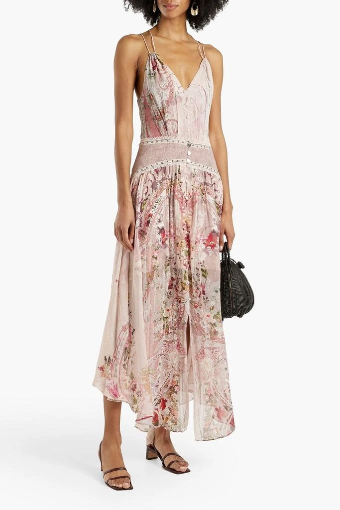 商品Camilla|Studded printed silk-georgette midi dress,价格¥2805,第2张图片详细描述