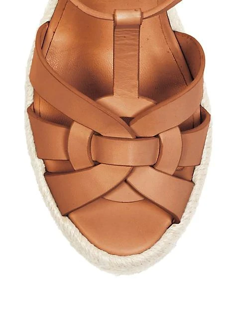 商品Yves Saint Laurent|Tribute Leather Espadrille Wedge Sandals,价格¥5232,第4张图片详细描述