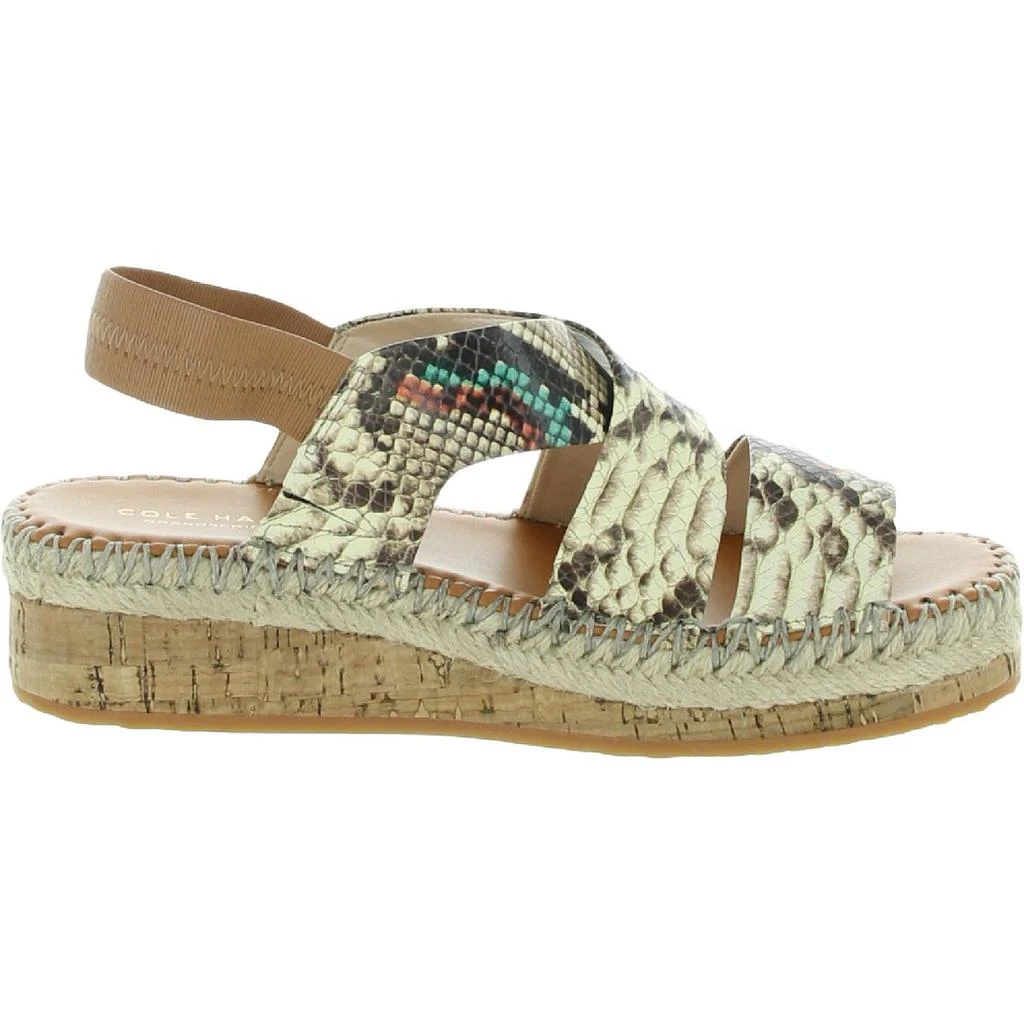 商品Cole Haan|Cole Haan Womens Cloud Vero Leather Embossed Slingback Sandals,价格¥155,第2张图片详细描述