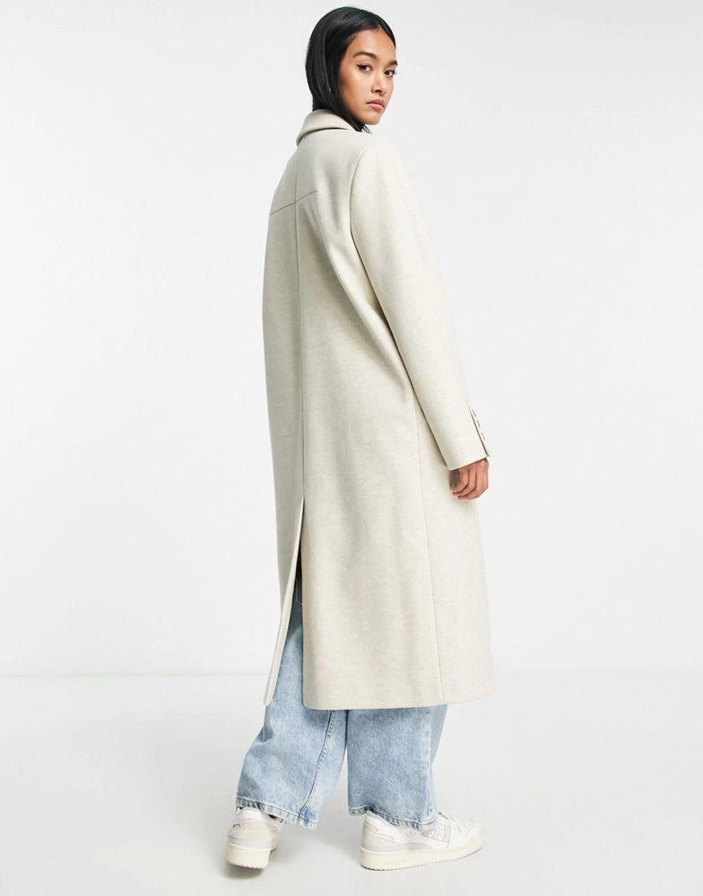 商品Topshop|Topshop double breasted long coat in oat,价格¥747,第2张图片详细描述