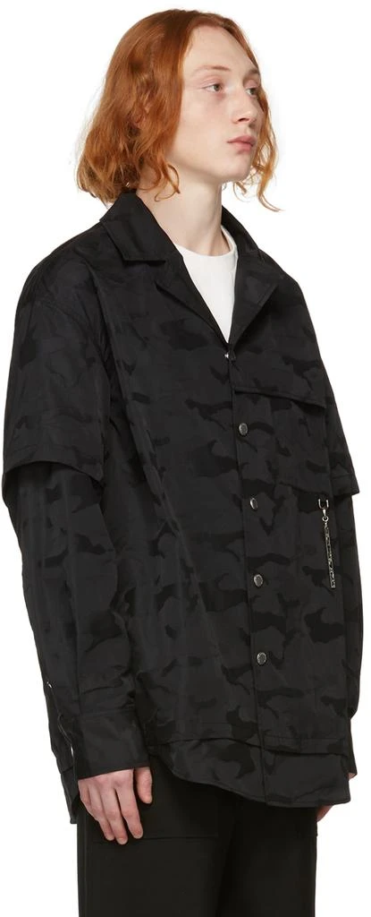 商品Feng Chen Wang|Black Camouflage Imprint Shirt,价格¥1140,第2张图片详细描述