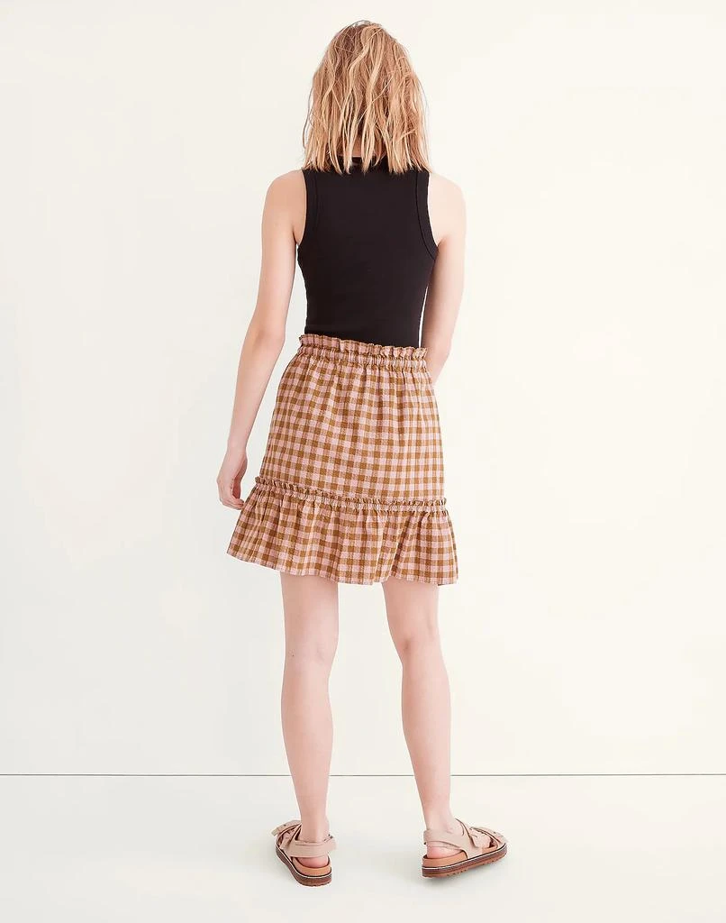 商品Madewell|Pull-On Ruffle Tiered Mini Skirt in Gingham Seersucker,价格¥159,第3张图片详细描述