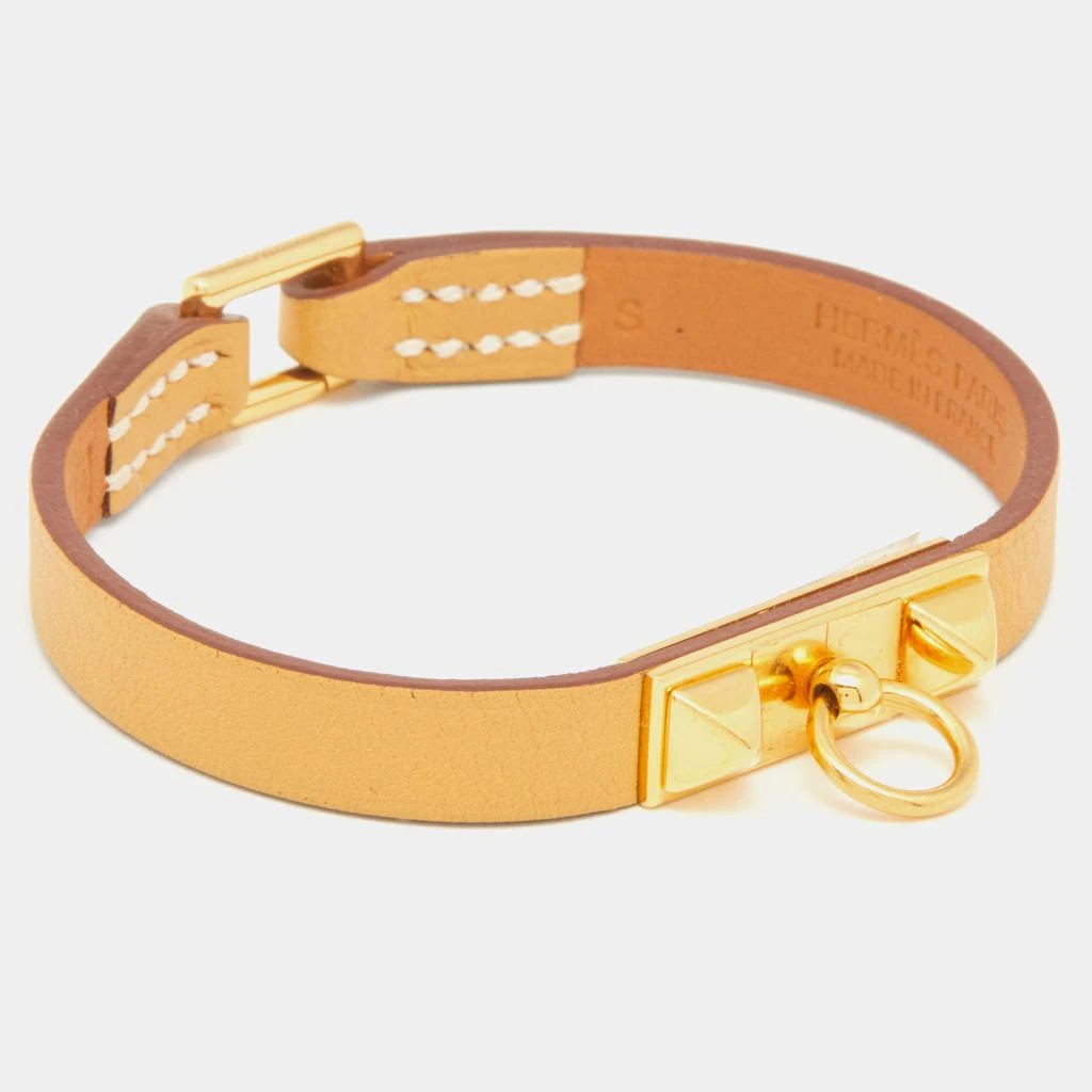 商品[二手商品] Hermes|Hermès Rivale Mini Yellow Leather Gold Plated Bracelet S,价格¥1204,第2张图片详细描述