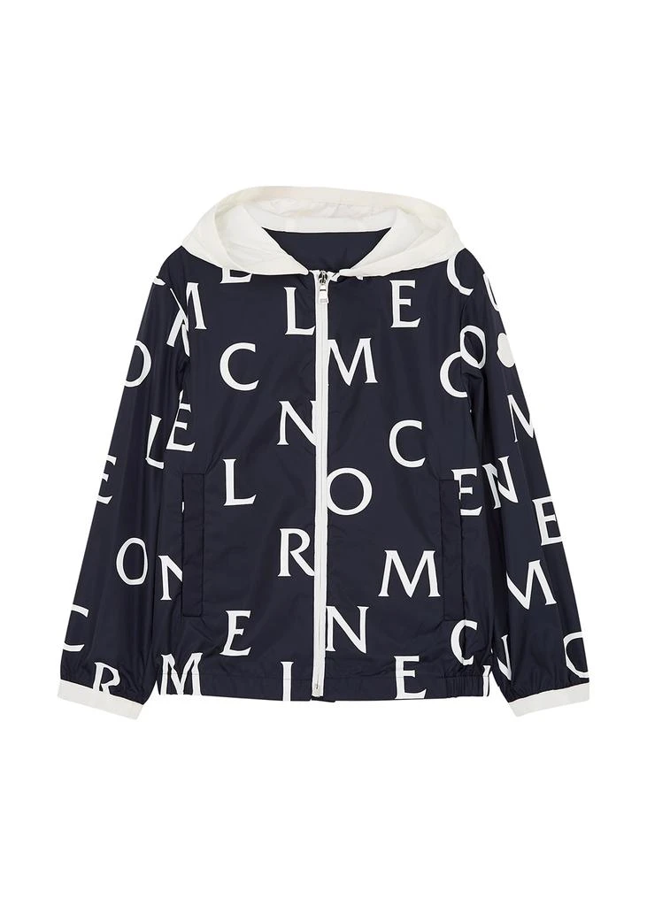 商品Moncler|KIDS Jiro navy logo-print shell jacket (8-10 years),价格¥3898,第1张图片