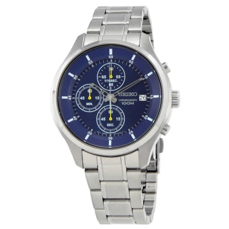 商品Seiko|Seiko Chronograph Blue Dial Mens Watch SKS537,价格¥739,第1张图片