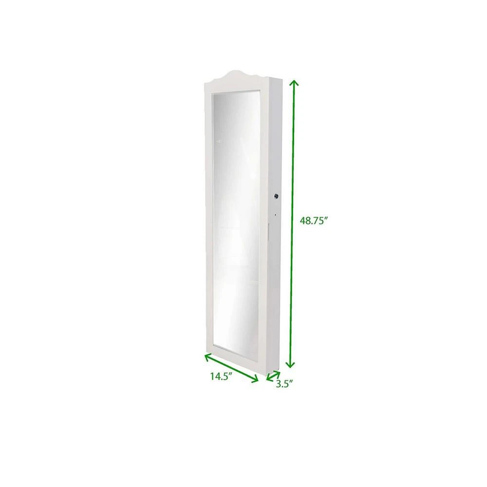 商品Mind Reader|Wall Mount Jewelry Organizer Shelf, Lockable Cabinet with Hangers, 48.75",价格¥2086,第2张图片详细描述