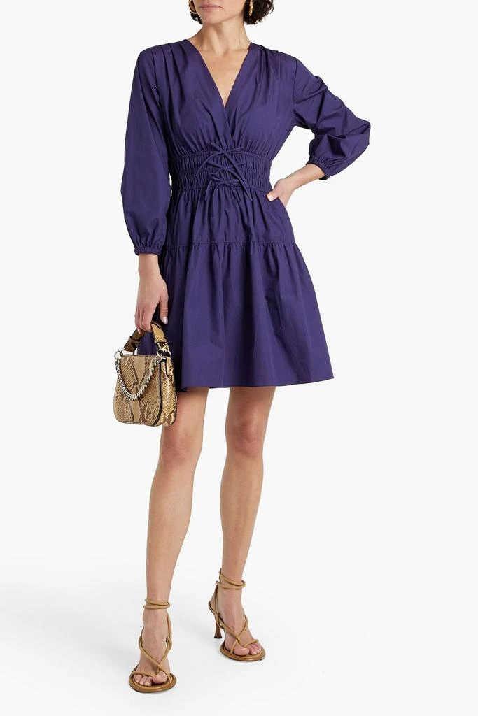 商品Derek Lam|Tiered bow-embellished cotton-poplin mini dress,价格¥674,第2张图片详细描述
