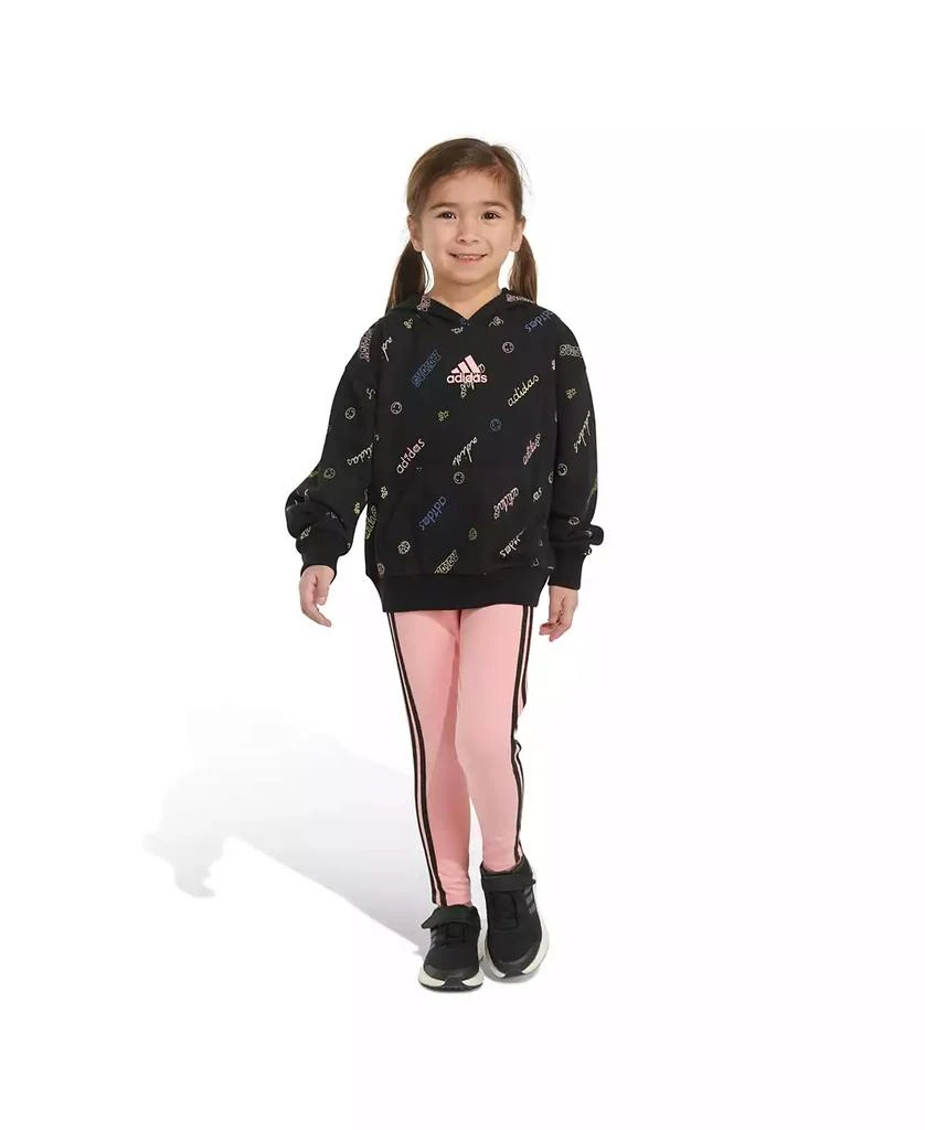 商品Adidas|Little & Toddler Girls Long Sleeve Printed French Terry Pullover Legging, 2-Piece Set,价格¥237,第1张图片