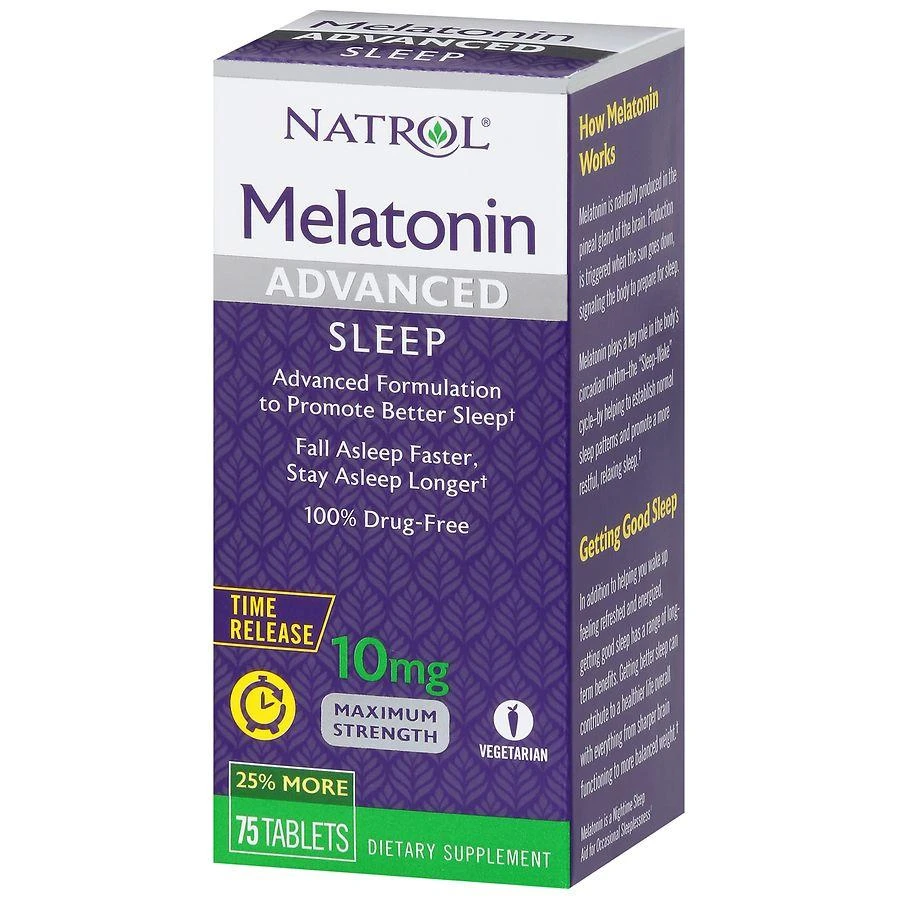 商品Natrol|Melatonin Advanced Sleep 10 mg Maximum Strength Time Release Tablets,价格¥126,第3张图片详细描述