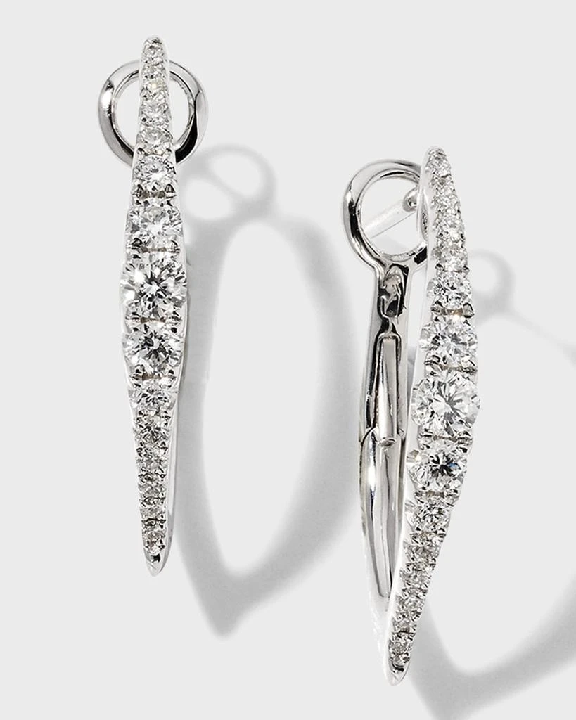 商品Frederic Sage|White Gold Graduating Half-Diamond Half-Polished Earrings,价格¥17068,第1张图片