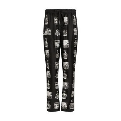 商品Dolce & Gabbana|Silk pajama pants with whisky print,价格¥13521,第1张图片