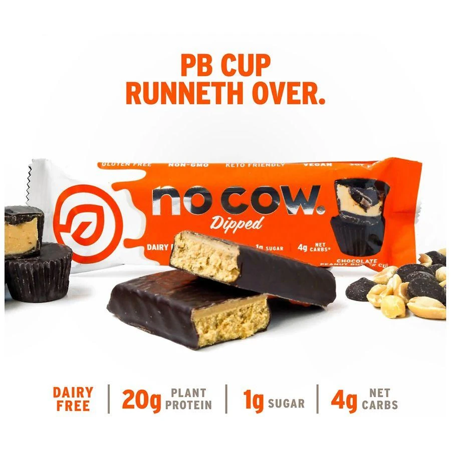 商品No Cow|Dipped Protein Bar Chocolate Peanut Butter Cup,价格¥25,第2张图片详细描述