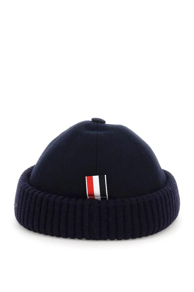 商品Thom Browne|Thom browne melton hat with rib knit cuff,价格¥2945,第3张图片详细描述