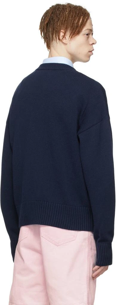商品AMI|SSENSE Exclusive Navy Ami de Cœur Sweater,价格¥1901,第3张图片详细描述