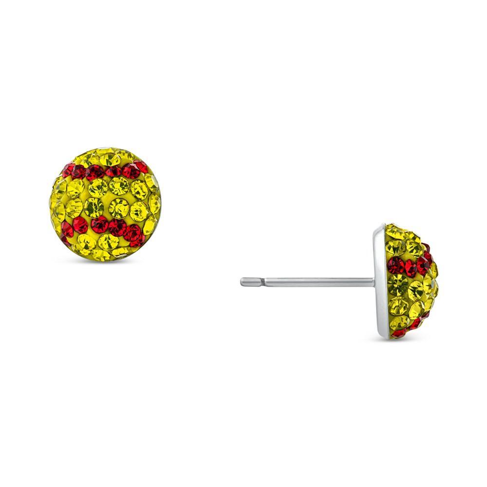 商品Giani Bernini|Crystal Softball Stud Earrings in Sterling Silver, Created for Macy's,价格¥83,第1张图片