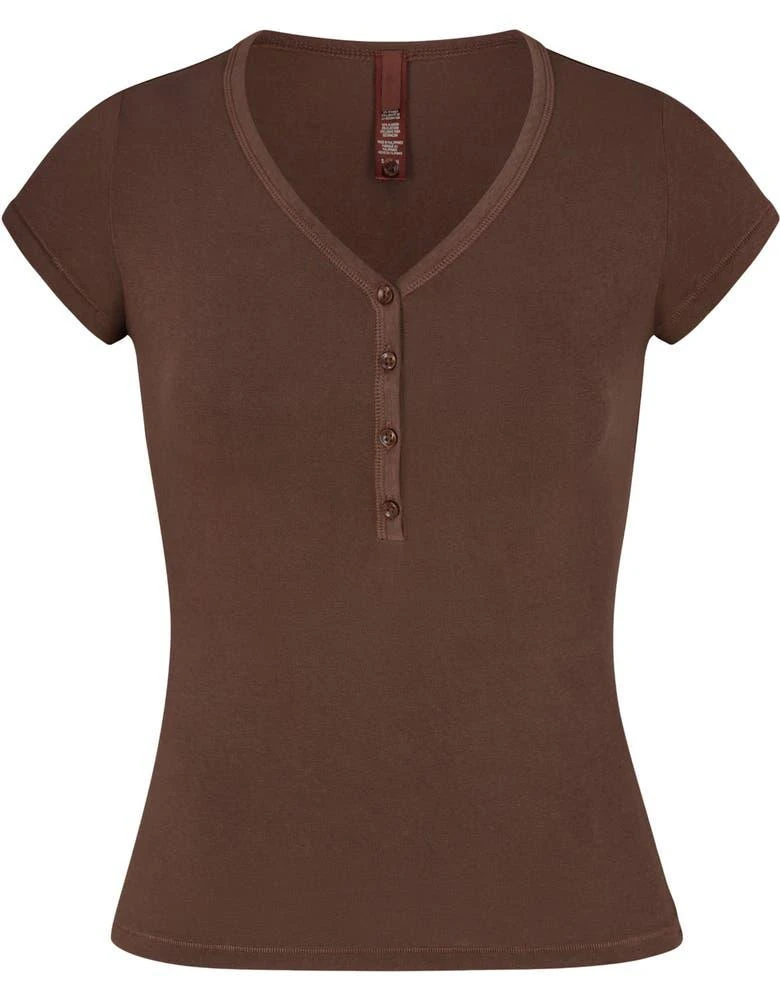 商品SKIMS|New Vintage Henley T-Shirt,价格¥299,第4张图片详细描述