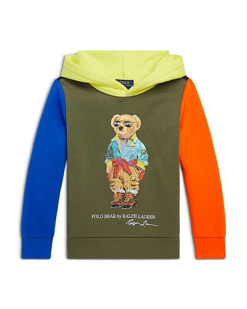 商品Ralph Lauren|Boys' Polo Bear Color Blocked Fleece Hoodie - Little Kid, Big Kid,价格¥316,第1张图片详细描述