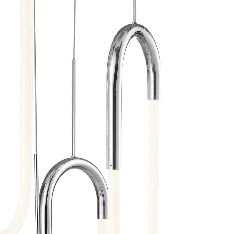 商品Finesse Decor|LED Five Clips Chandelier Chrome,价格¥2540,第2张图片详细描述