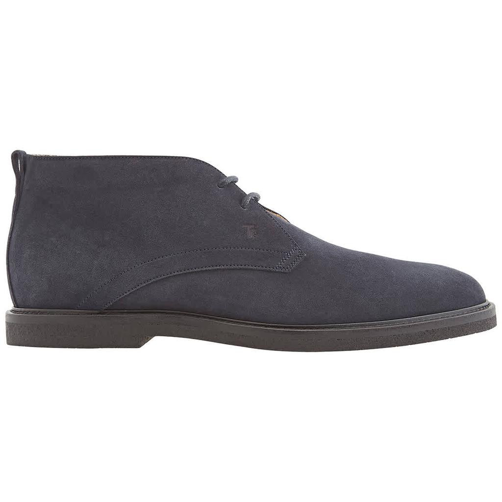 Men's Blue Scarpa Uomo Suede Derby Boots商品第1张图片规格展示