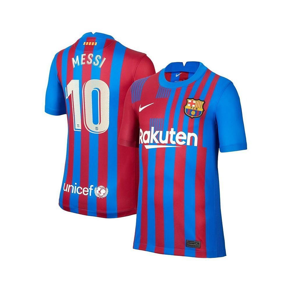 商品NIKE|Youth Boys Lionel Messi Blue Barcelona 2021/22 Home Replica Player Jersey,价格¥772,第1张图片
