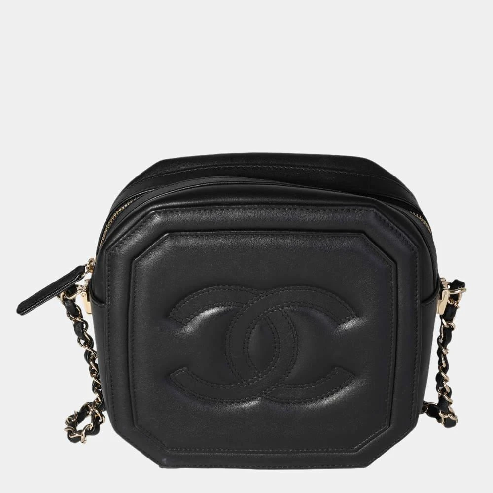 商品[二手商品] Chanel|Chanel Black Lambskin Leather Octagon Camera Shoulder Bag,价格¥32857,第1张图片