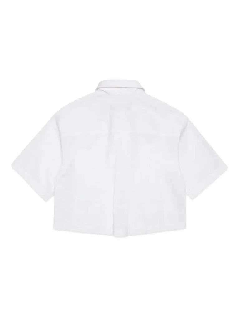 商品MAX&Co|White Poplin Crop Shirt With Logo,价格¥778,第2张图片详细描述