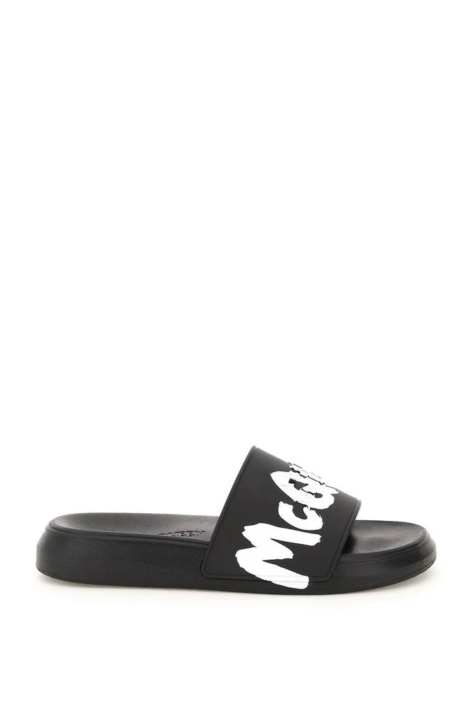 商品Alexander McQueen|Alexander Mcqueen &#39;Mcqueen Graffiti&#39; Rubber Sliders,价格¥1453,第1张图片