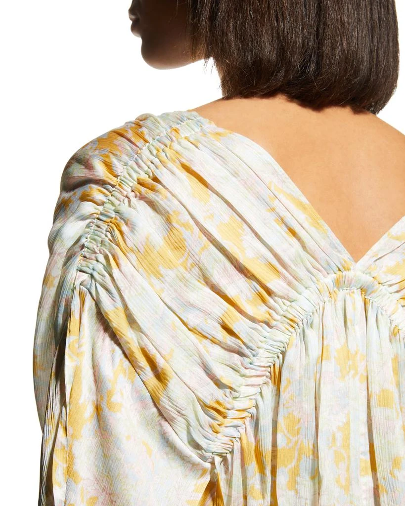 商品Vince|Lotus Ruched Short-Sleeve Silk Blouse,价格¥981,第5张图片详细描述